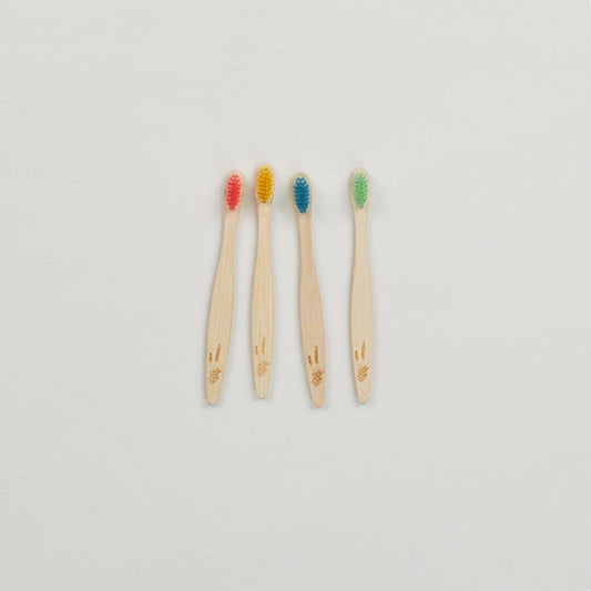 Children's Bamboo Toothbrushes set of 4
